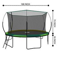 Simplie Fun Rustproof Outdoor Trampoline with Powder-Coated Steel Frame