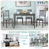 Streamdale Furniture Elegant 5-Piece Solid Wood Dining Table and Chair Set