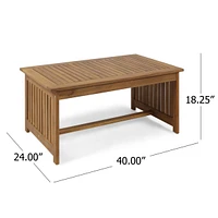 Simplie Fun Acacia Wood Coffee Table with Brown Patina Finish