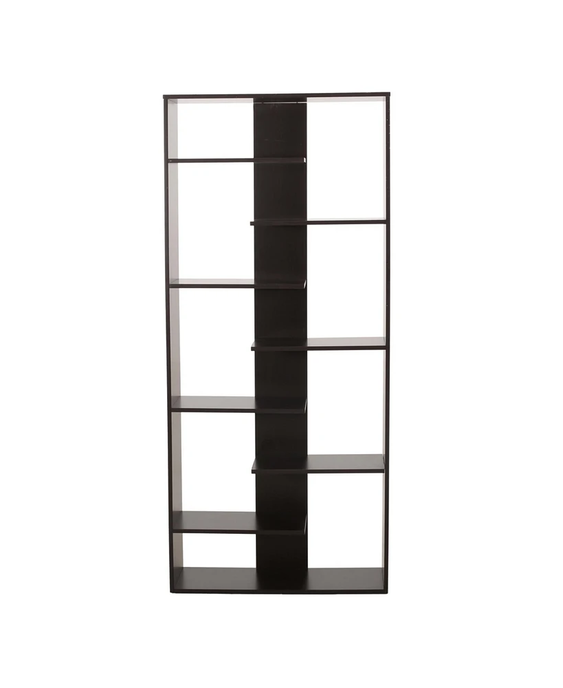 Simplie Fun Modern 7-Tier Staggered Etagere Bookcase with Open Shelves