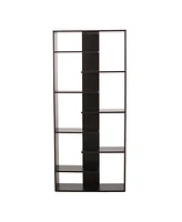 Simplie Fun Modern 7-Tier Staggered Etagere Bookcase with Open Shelves