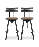 Simplie Fun Industrial Modern Barstools with Adjustable Swivel Seating