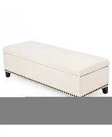 Studded Chain-Link Ottoman for Living Room Comfort and Style
