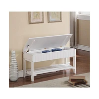 Simplie Fun Quality Solid Wood Shoe Bench with Storage, White