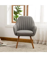 Simplie Fun Contemporary Fabric Accent Chair, Gray