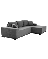 Simplie Fun Grey Modular Sectional Sofa L-Shape Couch for Living Rooms