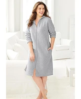 Dreams & Co. Women's Short Hooded Sweatshirt Robe