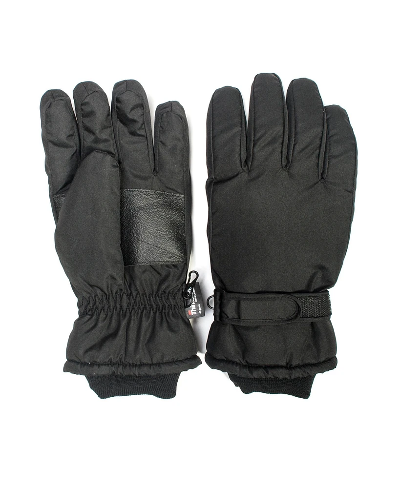 Muk Luks Men's Unisex Waterproof Thinsulate Gloves, Black, Large