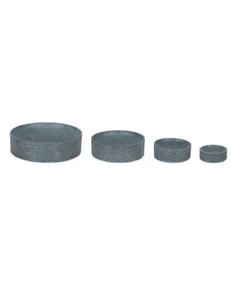 Slickblue Round Hammered Stone Planter (Set of 4)