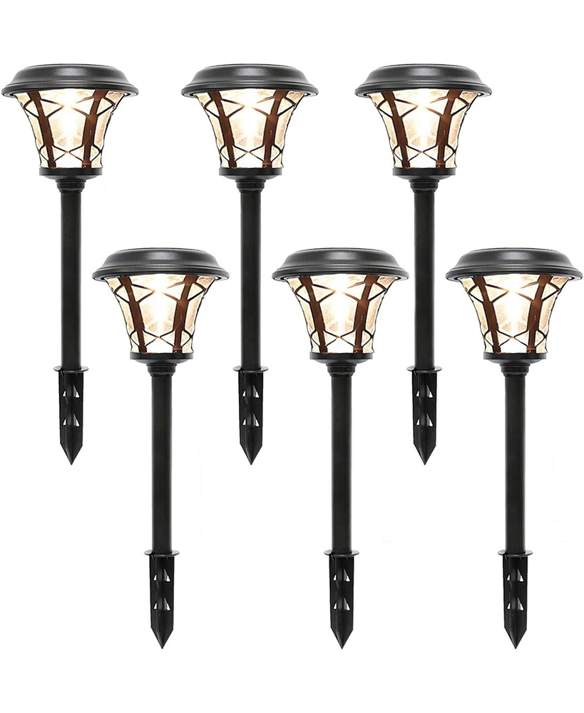 Maggift 6 Packk Solar Pathway Lights, 25 Lumen, Stainless Steel & Glass