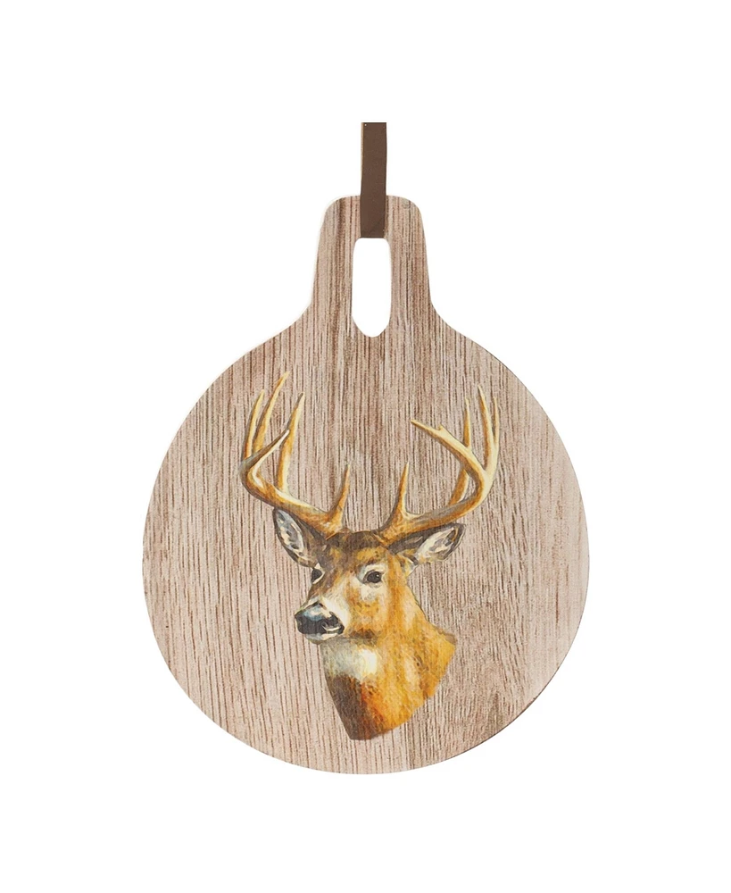 Slickblue Deer Print Wood Cutting Board 7.75"D x 10"H