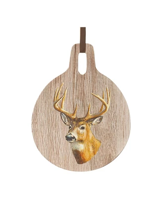 Slickblue Deer Print Wood Cutting Board 7.75"D x 10"H