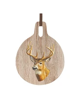 Slickblue Deer Print Wood Cutting Board 7.75"D x 10"H