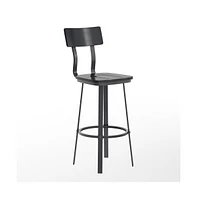 Restaurant Barstool With Wood Seat & Back And Powder Coat Frame