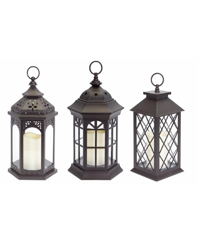 Slickblue Assorted Lanterns With Led Candle (Set of 3)