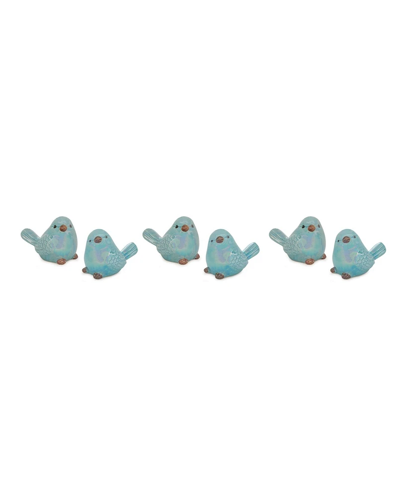 Slickblue Irredescent Ceramic Bird Figurine (Set of 6)