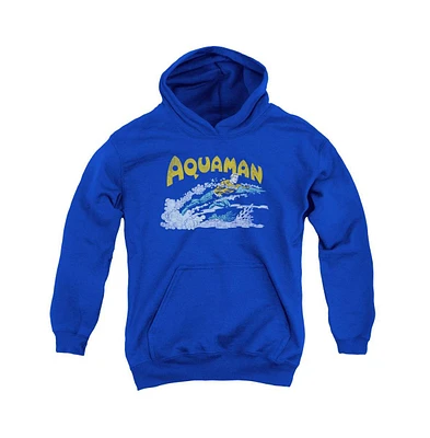 Dc Comics Boys Youth Aquaman Swim Pull Over Hoodie / Hooded Sweatshirt