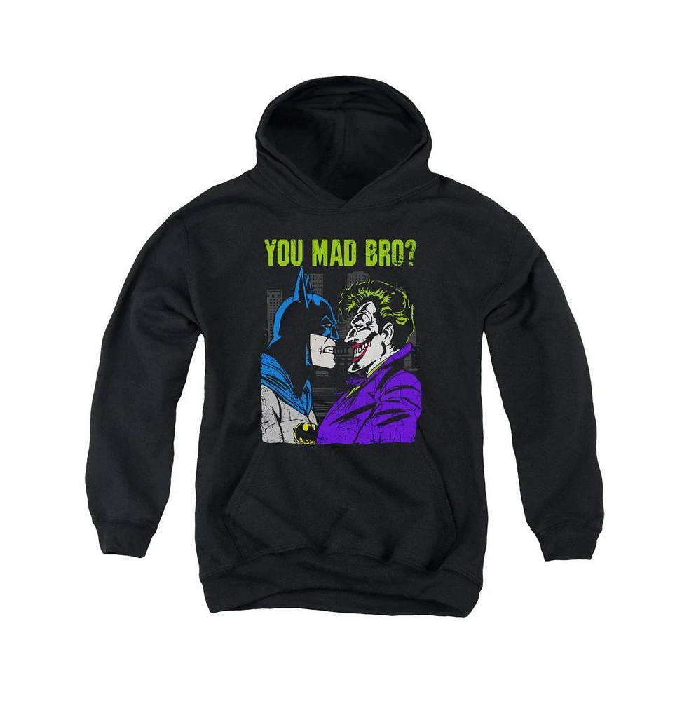 Dc Comics Boys Youth Mad Bro Pull Over Hoodie / Hooded Sweatshirt