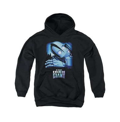 Iron Giant Boys Youth And Hogarth Pull Over Hoodie / Hooded Sweatshirt