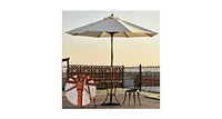 Slickblue 10' Adjustable Wooden Outdoor Umbrella Sunshade