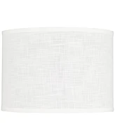 Springcrest Peoria Hardback Drum Lamp Shade White Textured Fabric Medium 14" Top x 14" Bottom x 10" High Spider Fitting with Replacement Harp and Fini