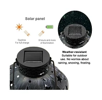 Maggift 2-Pack Solar Lantern Outdoor Waterproof Christmas Halloween Decor