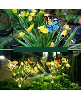 Maggift 2-Pack Solar Butterfly Stake Lights Halloween Christmas Garden Decor