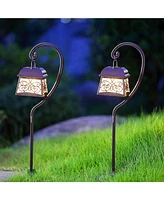 Maggift 4 Pack Hanging Solar Coach Lights