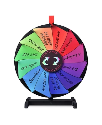 WinSpin 18" Tabletop Color Prize Wheel 12 Slots Spinning Wheel for Tradeshow Carnival Game