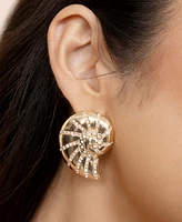 Ettika Studded Shell Statement Earrings