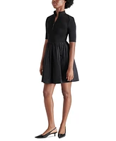 Steve Madden Women's Berlina Mixed-Media Fit & Flare Dress