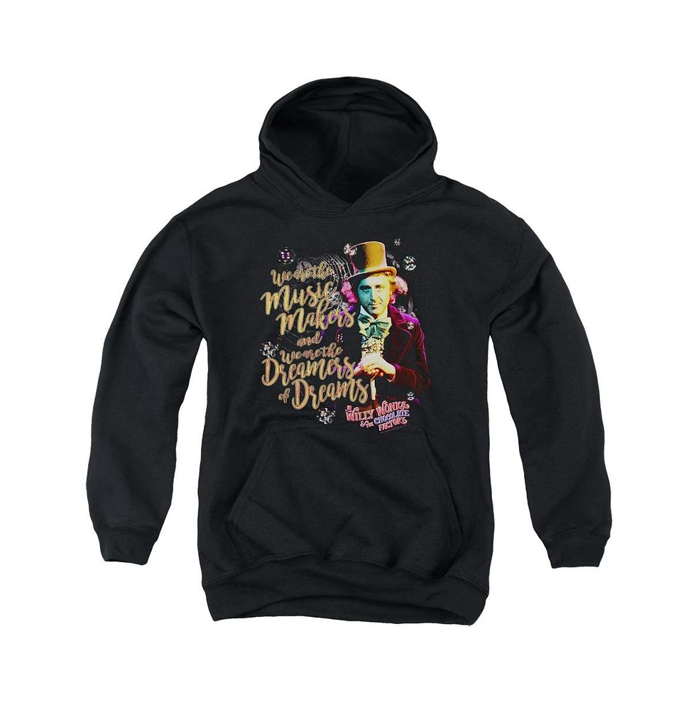 Willy Wonka And The Chocolate Factory Boys Youth Music Makers Pull Over Hoodie / Hooded Sweatshirt