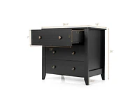 3 Drawer Dresser Chest of Drawers Bedside Table For Bedroom