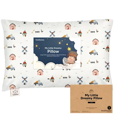 Jumbo Toddler Pillow with Pillowcase, 14X20 Soft Organic Pillows for Sleeping, Kids Travel