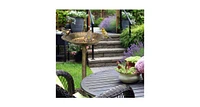 Slickblue Antique Gold Freestanding Pedestal Bird Bath Feeder