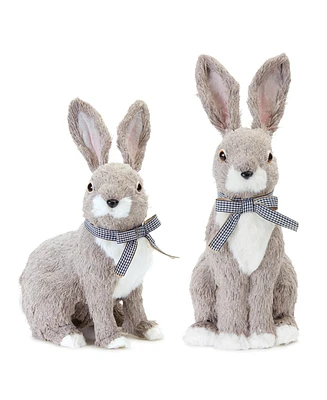 Slickblue Adorable Rabbit Figurine Set - Lifelike Bunny Statues (Set of 2)