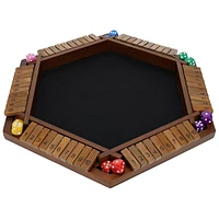 Pacific Shore Games 6 Player 14 in. Shut The Box Board Game, Walnut Stained Wood