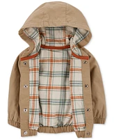 Carter's Baby Boys Cotton Canvas Hooded Snap-Up Jacket