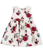 Carter's Baby Girls Floral-Print Sateen Holiday Dress