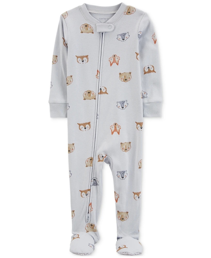 Carter's Baby Boys and Girl 2 Way Zip One-Piece 100% Snug Fit Cotton Footed Pajamas