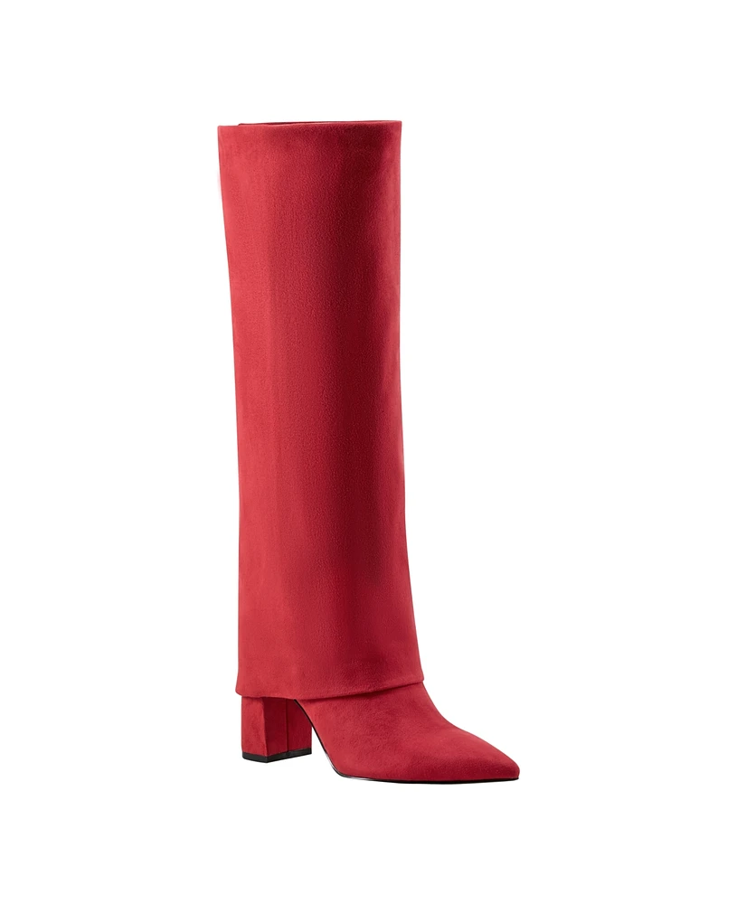 Marc Fisher Women's Fadila Fold Over Cuff Knee High Dress Boots