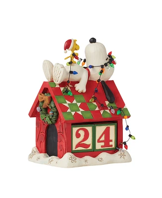 Jim Shore Peanuts Snoopy and Woodstock Countdown Calendar Figurine