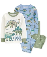 Carter's Toddler Boys Dinosaur-Print 100% Snug-Fit Cotton Pajamas, 4 Piece Set