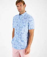 Club Room Men's Fox-Pattern Poplin Shirt, Created for Macy's