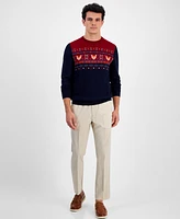 Club Room Men's Fox-Pattern Merino Crewneck Sweater, Created for Macy's