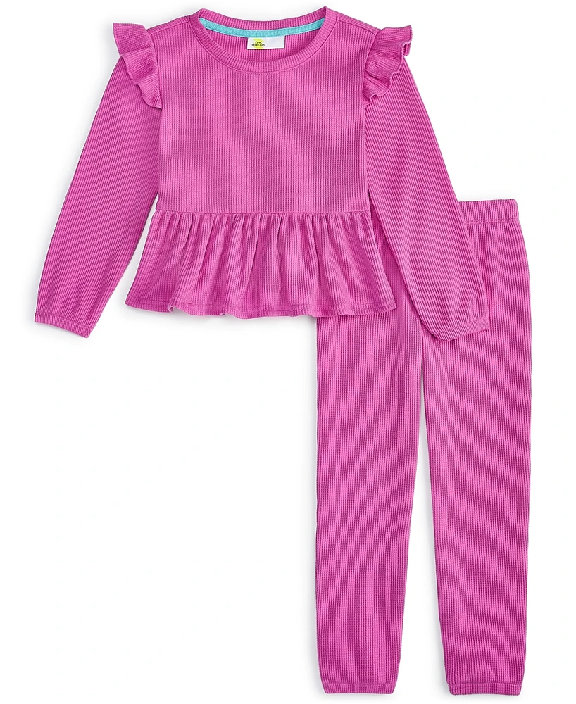 Epic Threads Toddler Girls Waffle Peplum Top & Pants, 2 Piece Set, Created for Macy's