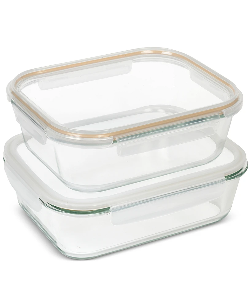 Sedona Kitchen 2-Piece Extra-Large Glass Food Storage Container Set