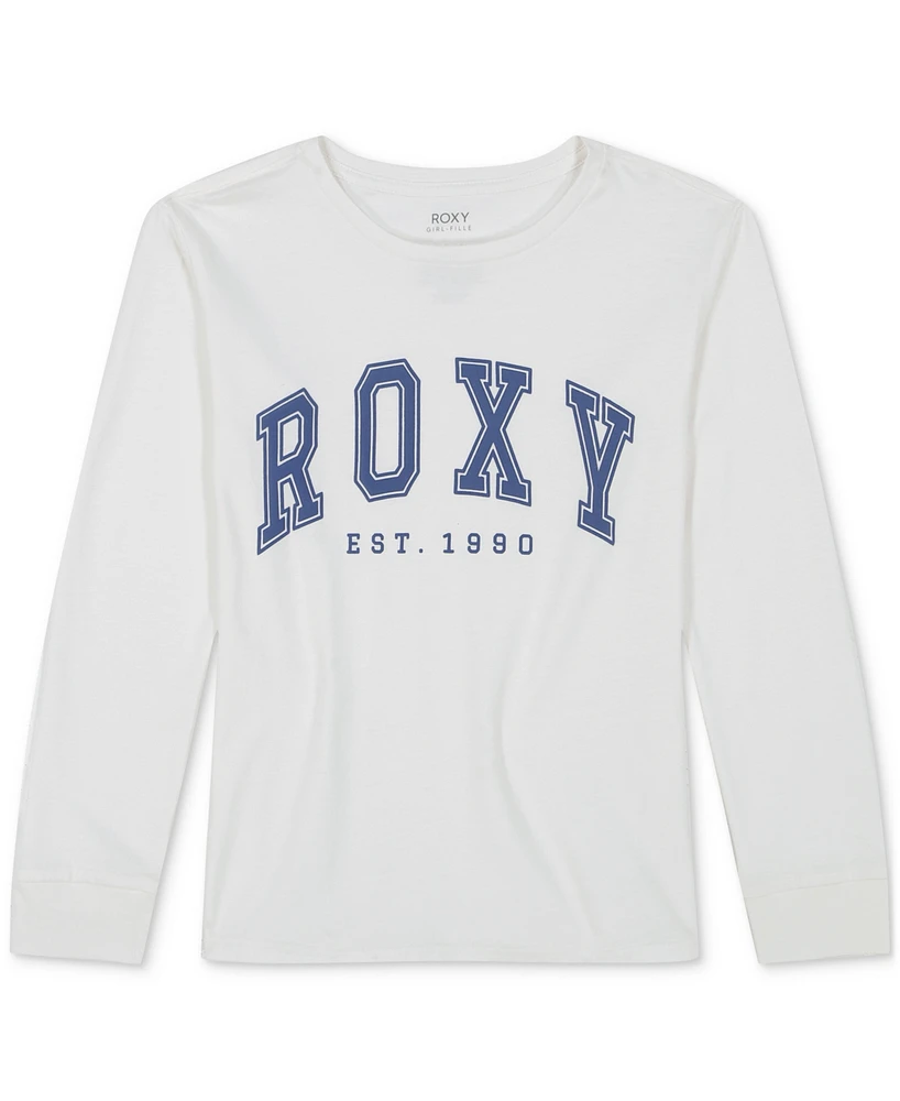 Roxy Big Girls Cotton Collegiate Arch Logo Graphic Long-Sleeve T-Shirt