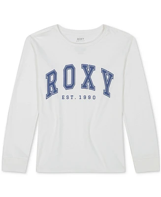 Roxy Big Girls Cotton Collegiate Arch Logo Graphic Long-Sleeve T-Shirt