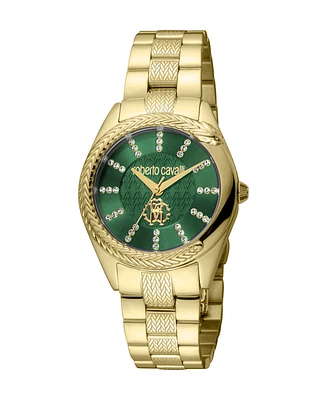 Roberto Cavalli Women's Quartz Gold-tone Stainless Steel Watch 32mm
